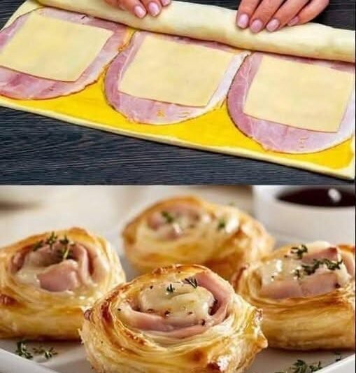 Air Fryer Ham and Cheese Puff Pastry