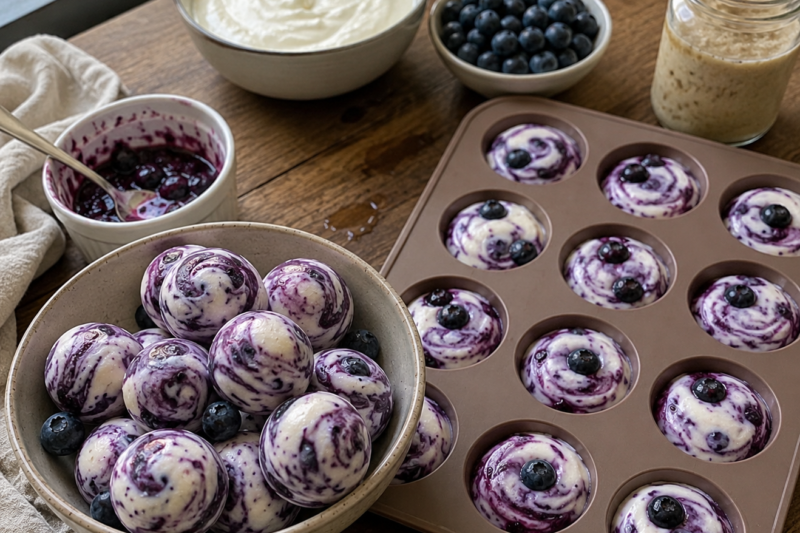 Blueberry Protein Yogurt Bites