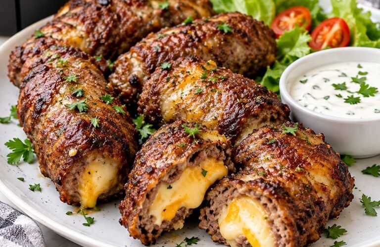 Crispy Air Fryer Beef & Cheese Roll-Ups