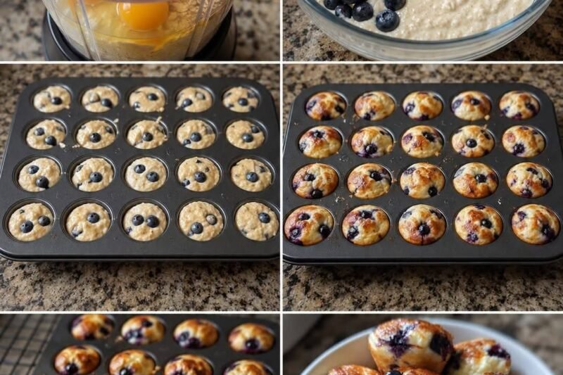 Fluffy Blueberry Cottage Cheese Pancake Bites — High-Protein, Fluffy & Bursting with Berries!