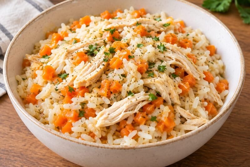 Soft Chicken & Carrot Rice Bowl
